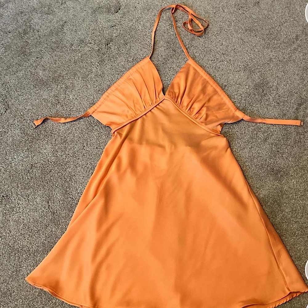Beginning Boutique silk orange dress